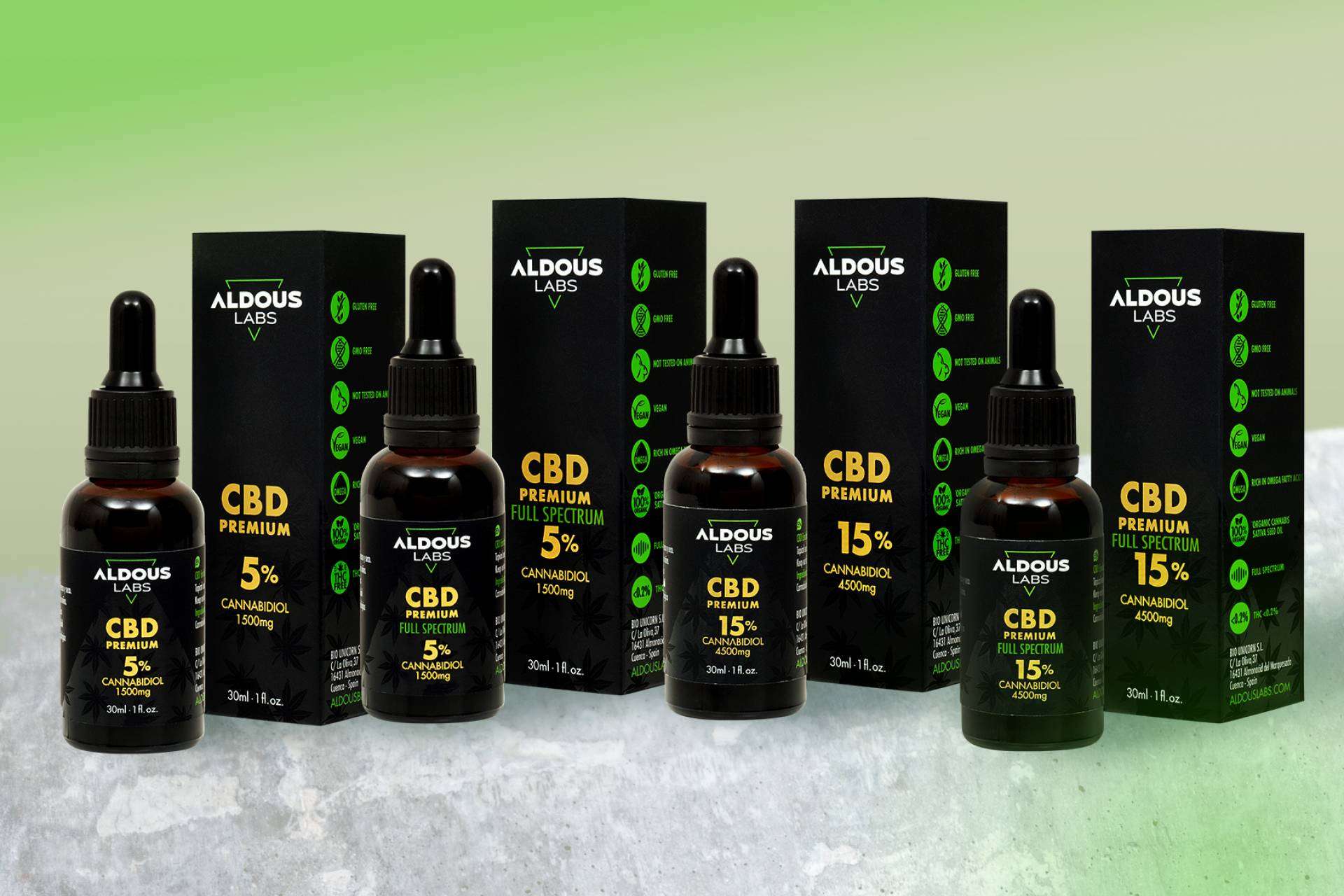Aldous Bio baja el coste de sus aceites con CBD en su página y en varios marketplaces