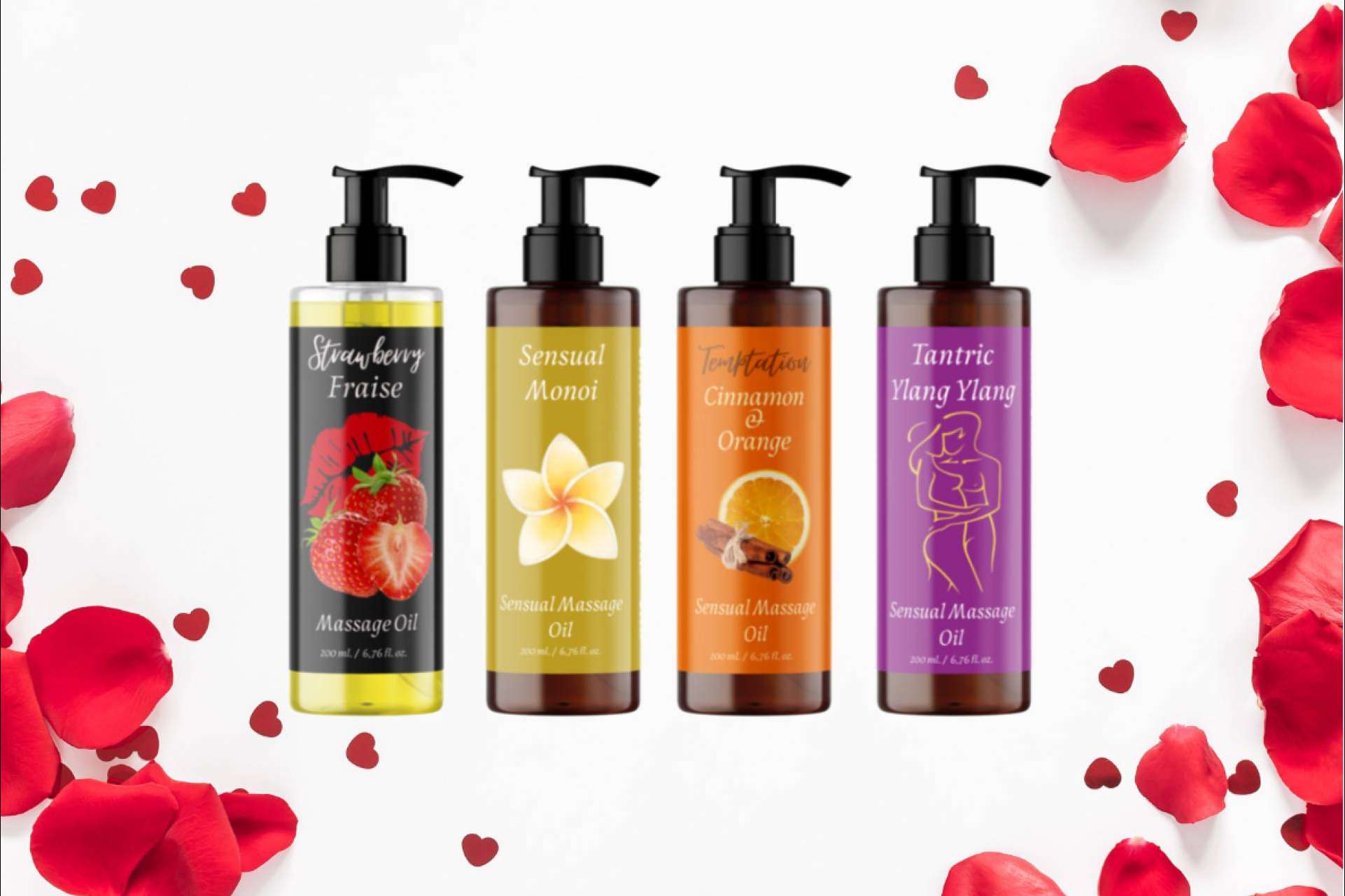 El regalo para San Valentín, aceites de masaje sensuales
